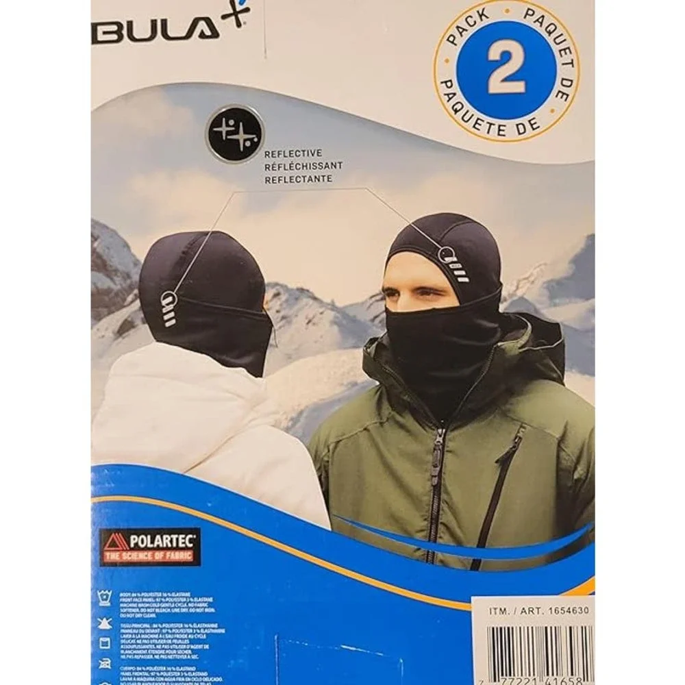 2pk Reflective Convertible Balaclava S/M BlackConvertible face mask S/M